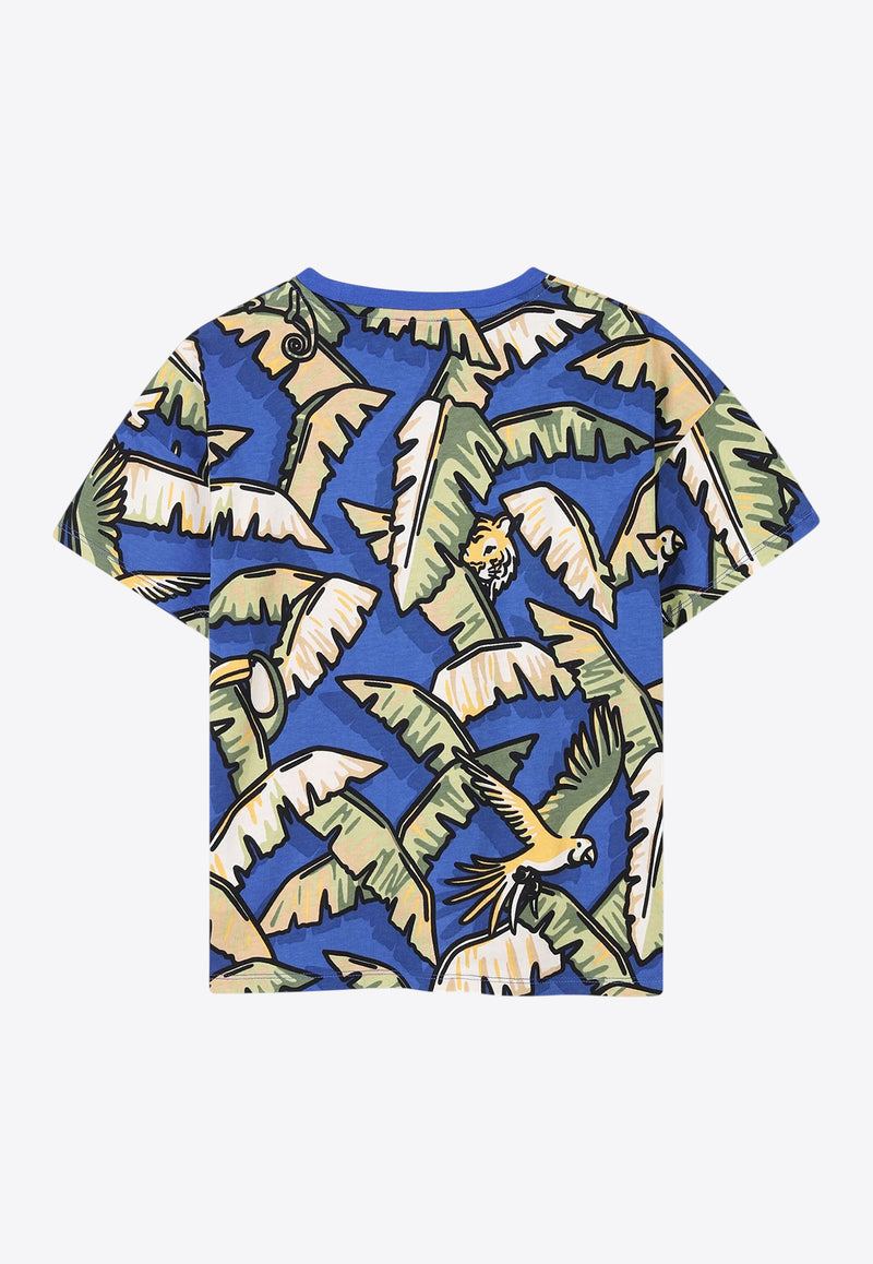 Kenzo Kids Boys Jungle Print T-shirt K61196/829_BLUE MULTI