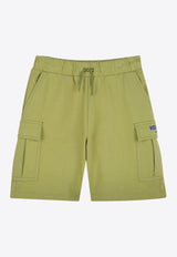 Kenzo Kids Boys Logo Print Cargo Shorts K61200/64R_LIGHT GREE