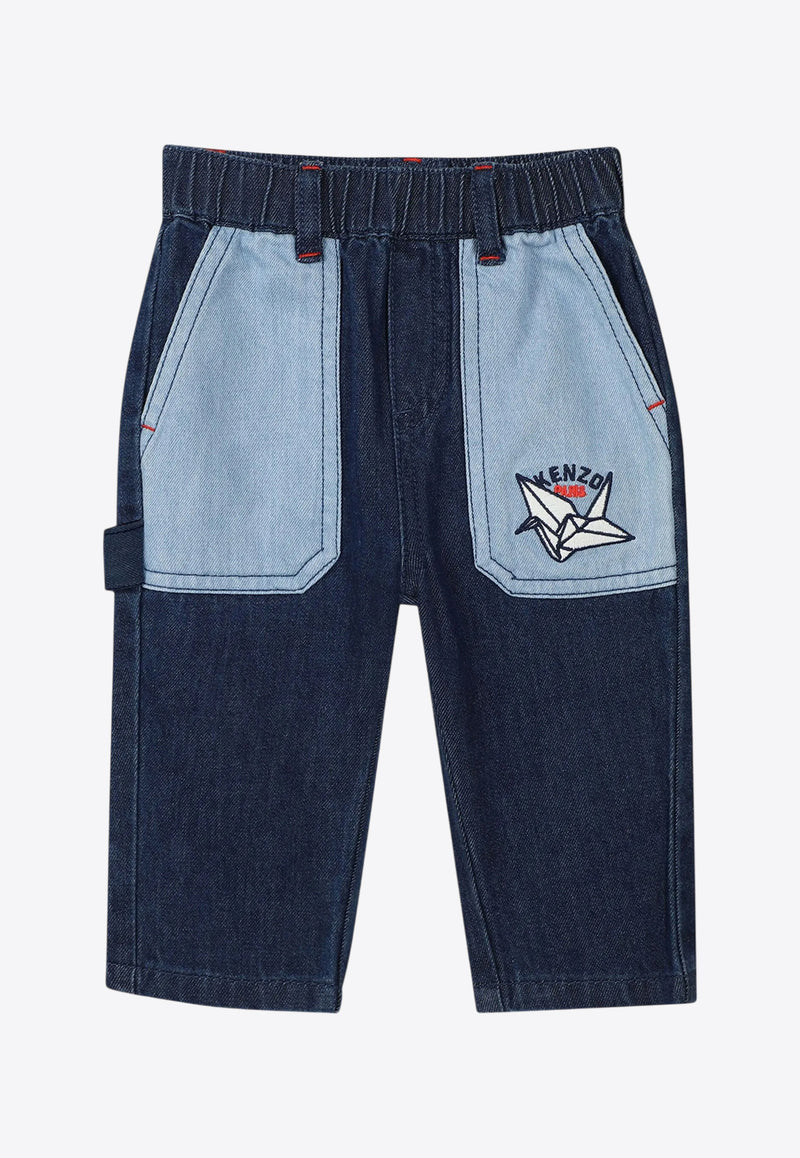 Kenzo Kids Baby Boys Embroidered Origami Jeans K61205/Z25_DENIM