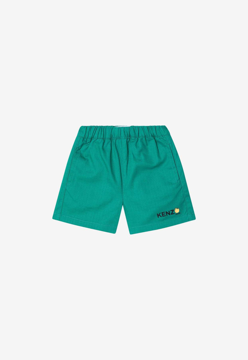 Kenzo Kids Babies Logo Print Shorts Green K61206-ACO/Q_KENZO-674