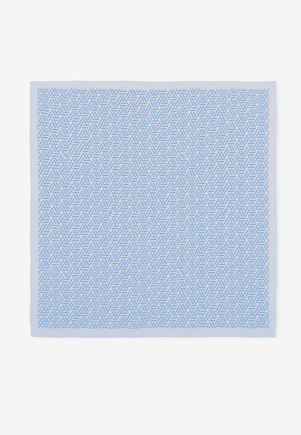 Kenzo Kids Baby Boys Monogram Knitted Blanket Blue K61211/771_LIGHT BLUE