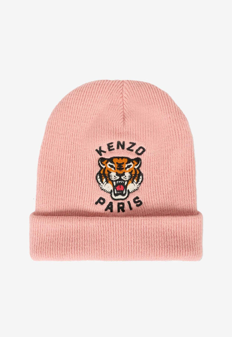 Kenzo Kids Girls Lucky Tiger Ribbed Beanie Pink K61216/47H_PINK
