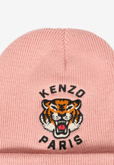Kenzo Kids Girls Lucky Tiger Ribbed Beanie Pink K61216/47H_PINK