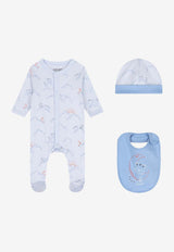 Kenzo Kids Baby Boys Clouds Babygrow Gift Set - Set of 3 Light Blue K61247/771_LIGHT BLUE