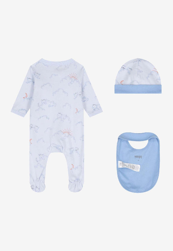 Kenzo Kids Baby Boys Clouds Babygrow Gift Set - Set of 3 Light Blue K61247/771_LIGHT BLUE
