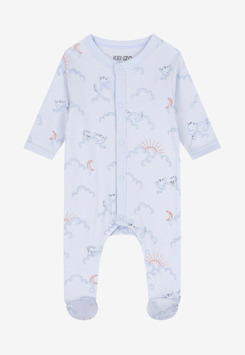 Kenzo Kids Baby Boys Clouds Babygrow Gift Set - Set of 3 Light Blue K61247/771_LIGHT BLUE