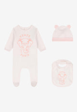Kenzo Kids Baby Girls Elephant Print Babygrow Gift Set - Set of 3 Pink K61249/47R_PINK