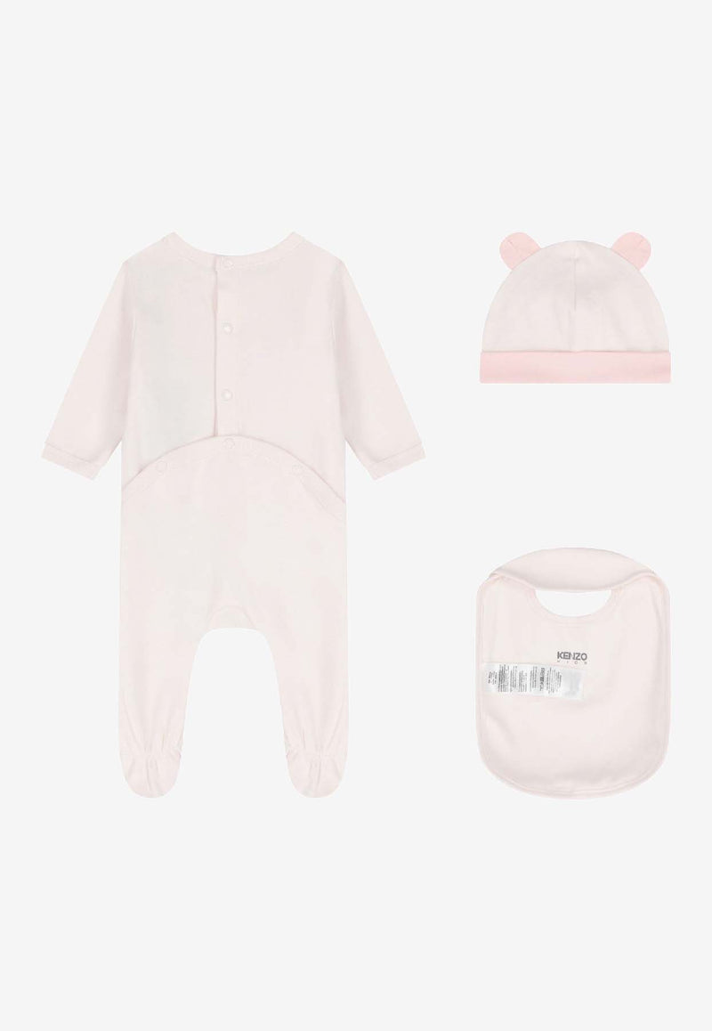Kenzo Kids Baby Girls Elephant Print Babygrow Gift Set - Set of 3 Pink K61249/47R_PINK