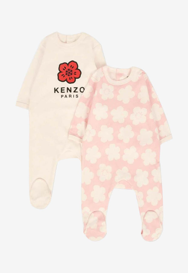 Kenzo Kids Baby Girls Poppy Print Onesie Gift Set - Set Of 2 Pink K61251/47R_PINK