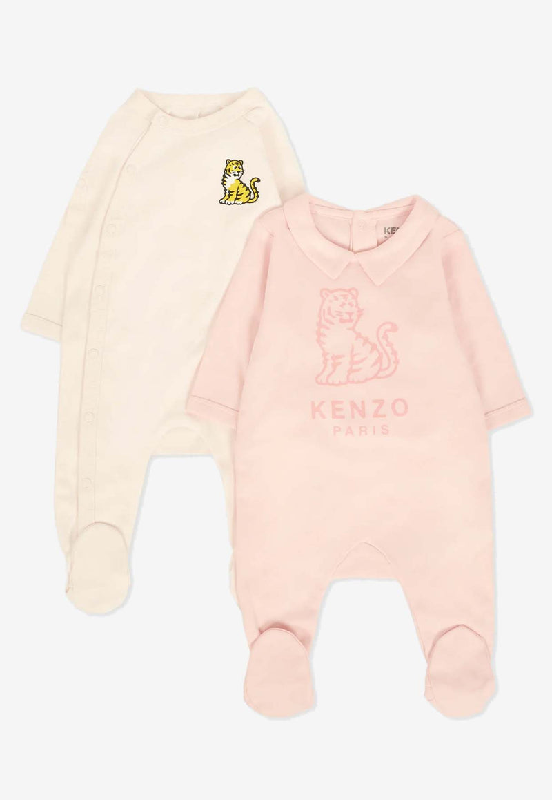 Kenzo Kids Baby Girls Tiger Print Onesie Gift Set - Set of 2 Pink K61253/47R_PINK