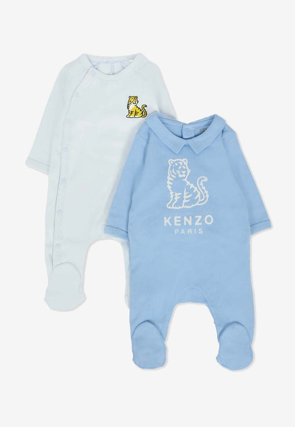 Kenzo Kids Baby Boys Tiger Print Onesie Gift Set - Set of 2 Light Blue K61253/771_LIGHT BLUE