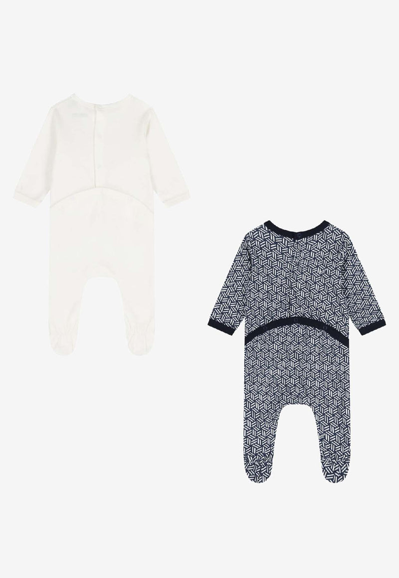Kenzo Kids Baby Boys Logo Onesies Gift Set - Set of 2 Multicolor K61256/117_OFF-WHITE