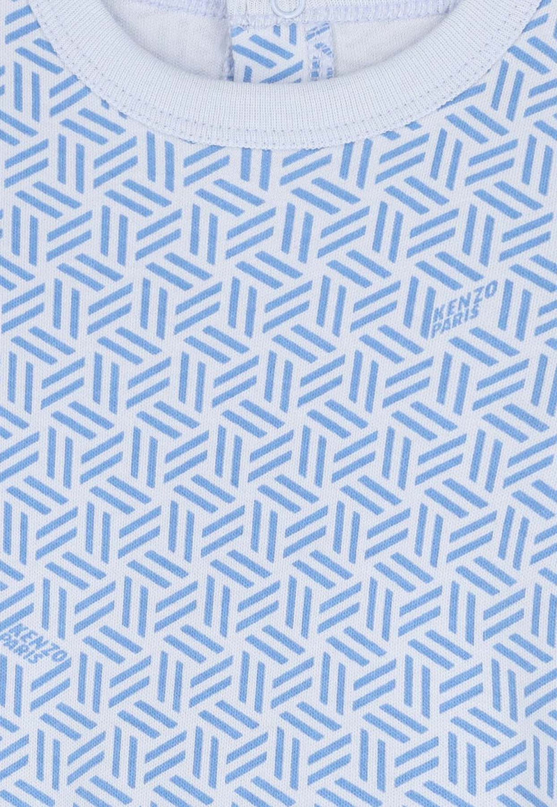 Kenzo Kids Baby Boys Monogram Print Onesies Gift Set - Set of 2 Light Blue K61256/77A_LIGHT BLUE