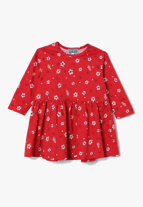 Kenzo Kids Baby Girls Floral Print Dress Red K61269/968_RED