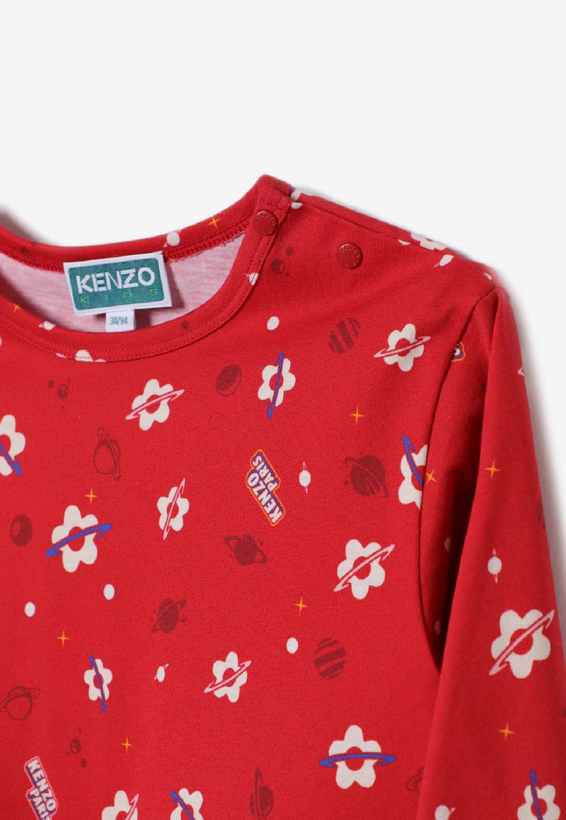 Kenzo Kids Baby Girls Floral Print Dress Red K61269/968_RED