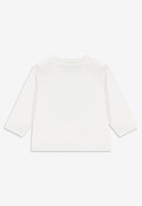 Kenzo Kids Baby Girls Metallic Logo Print Top Off-white K61276/117_OFF-WHITE