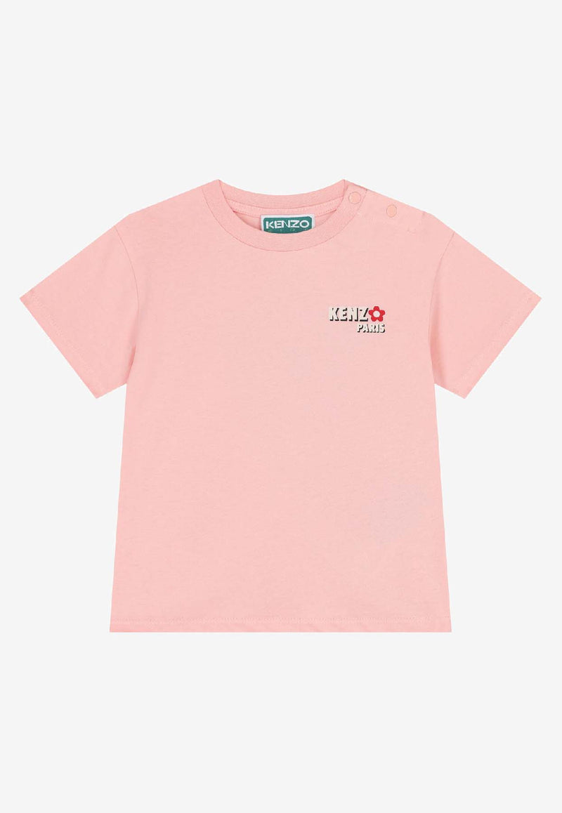 Kenzo Kids Baby Girls Logo Print T-shirt Pink K61278/47H_PINK