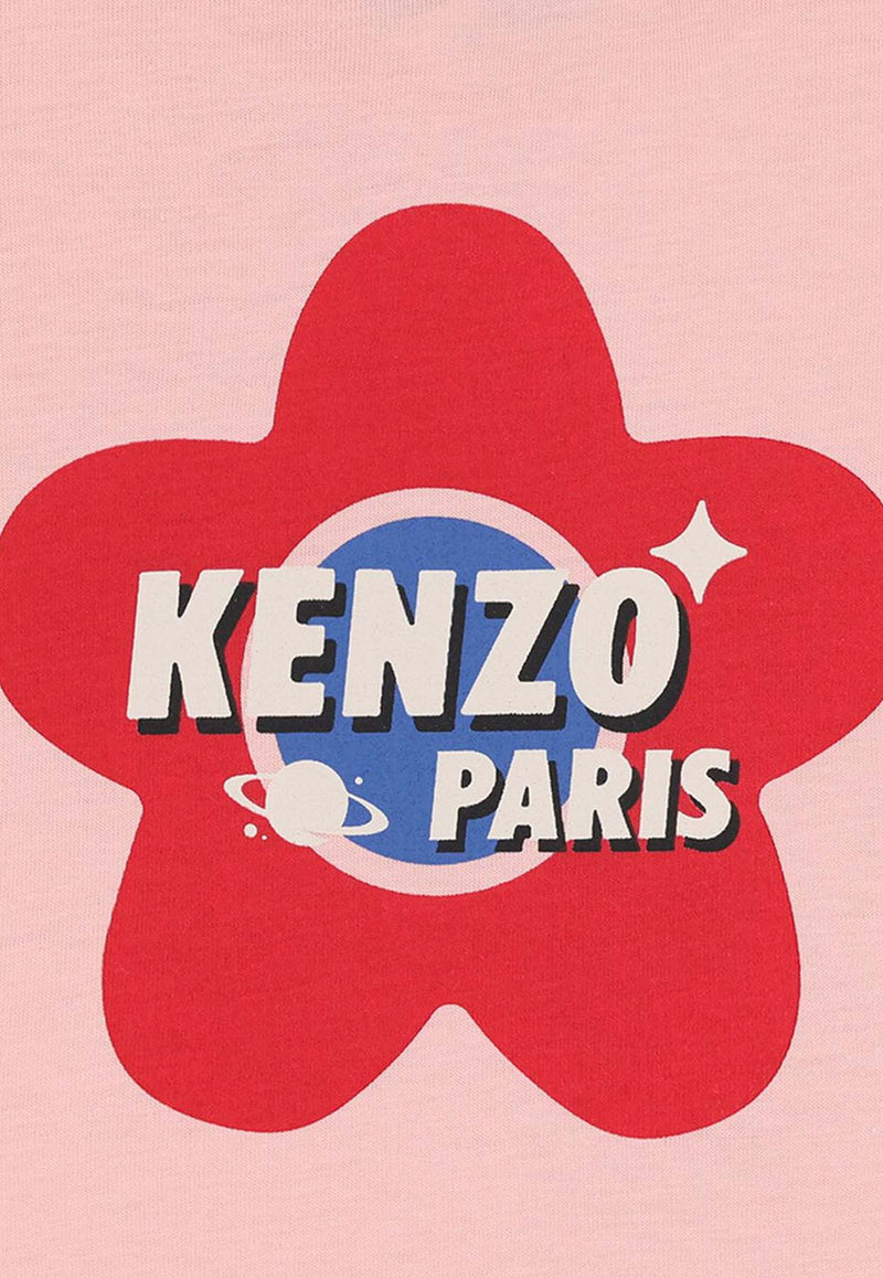 Kenzo Kids Baby Girls Logo Print T-shirt Pink K61278/47H_PINK