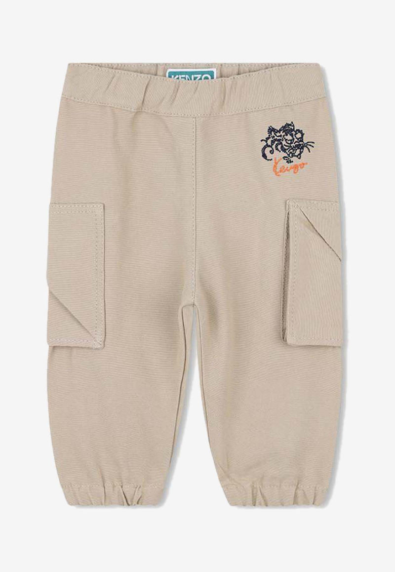 Kenzo Kids Babies Printed Cargo Pants Beige K61288/249_STONE