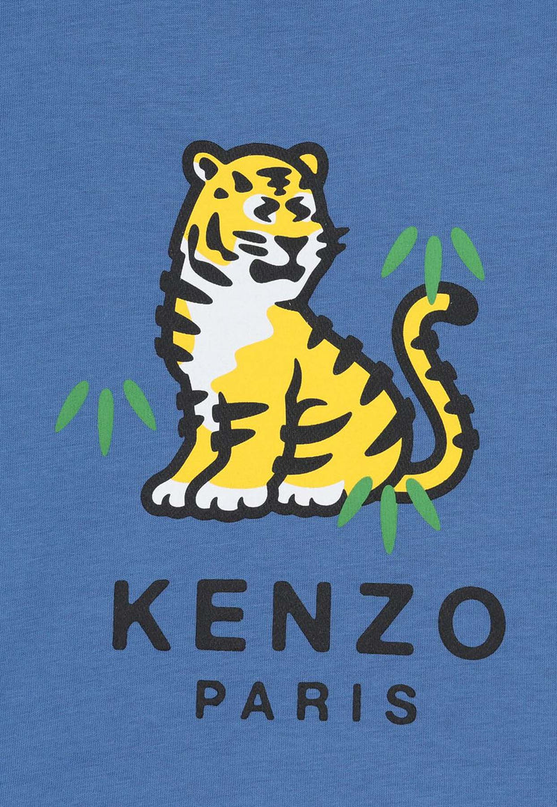 Kenzo Kids Baby Boys Tiger Print T-shirt Blue K61300/780_LIGHT BLUE