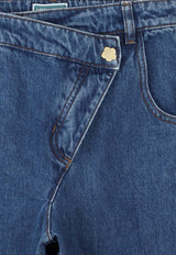 Kenzo Kids Girls Asymmetrical Jeans Blue K61325/Z27_DENIM