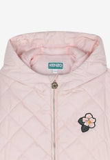 Kenzo Kids Girls Quilted Cape Jacket Pink K61339/46M_PINK