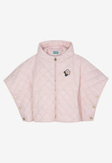 Kenzo Kids Girls Quilted Cape Jacket Pink K61339/46M_PINK
