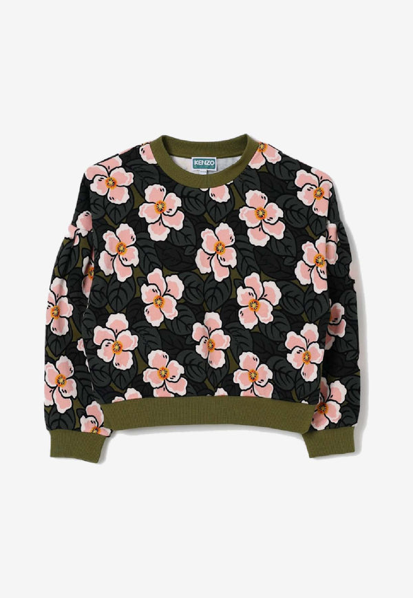 Kenzo Kids Girls Floral Print Sweatshirt Multicolor K61342/46M_PINK