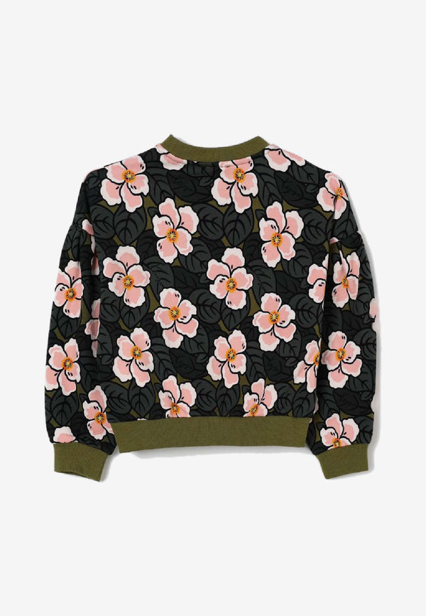 Kenzo Kids Girls Floral Print Sweatshirt Multicolor K61342/46M_PINK