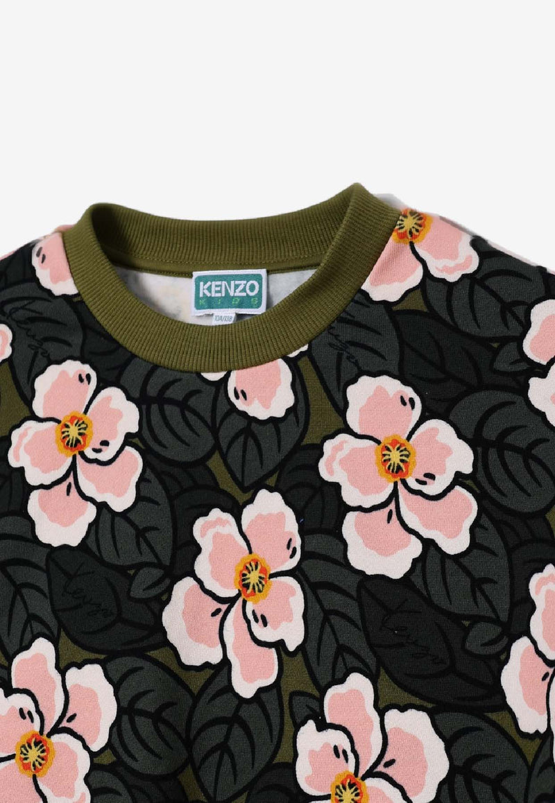 Kenzo Kids Girls Floral Print Sweatshirt Multicolor K61342/46M_PINK