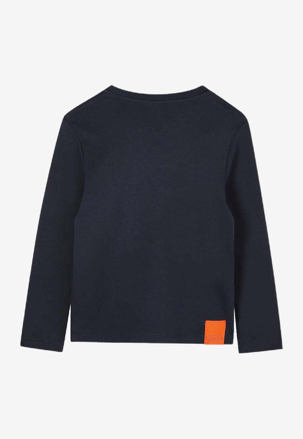 Kenzo Kids Girls Printed Long-Sleeved T-shirt Navy K61368/845_NAVY