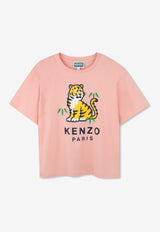 Kenzo Kids Girls Tiger Print T-shirt Pink K61379/47H_PINK