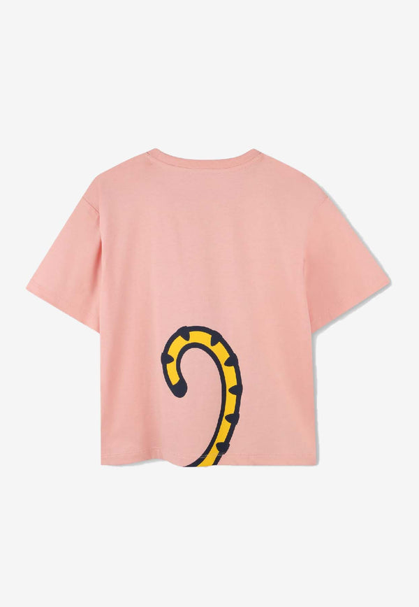Kenzo Kids Girls Tiger Print T-shirt Pink K61379/47H_PINK