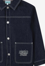 Kenzo Kids Boys Embroidered Tiger Denim Jacket Denim K61382/Z35_DENIM