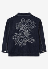 Kenzo Kids Boys Embroidered Tiger Denim Jacket Denim K61382/Z35_DENIM