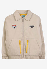 Kenzo Kids Boys Zip-Up Jacket Beige K61389/249_STONE