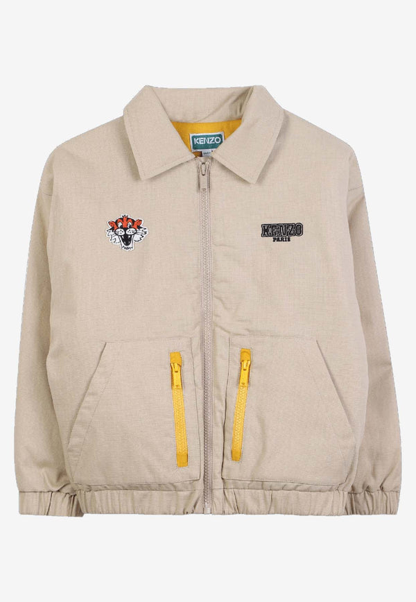 Kenzo Kids Boys Zip-Up Jacket Beige K61389/249_STONE