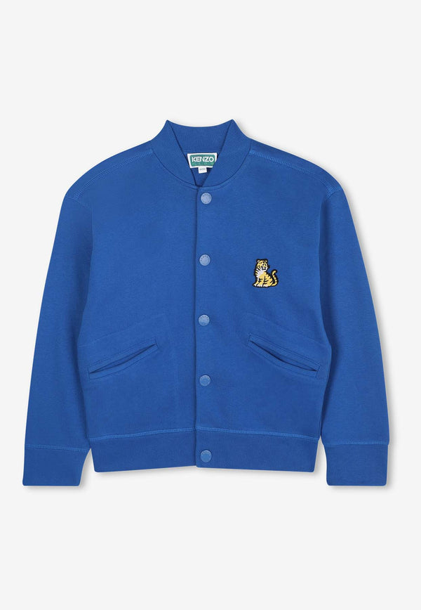 Kenzo Kids Boys Embroidered Tiger Bomber Jacket Blue K61393/871_ELECTRIC B