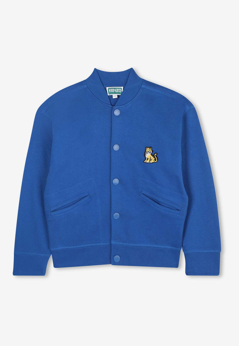 Kenzo Kids Boys Embroidered Tiger Bomber Jacket Blue K61393/871_ELECTRIC B