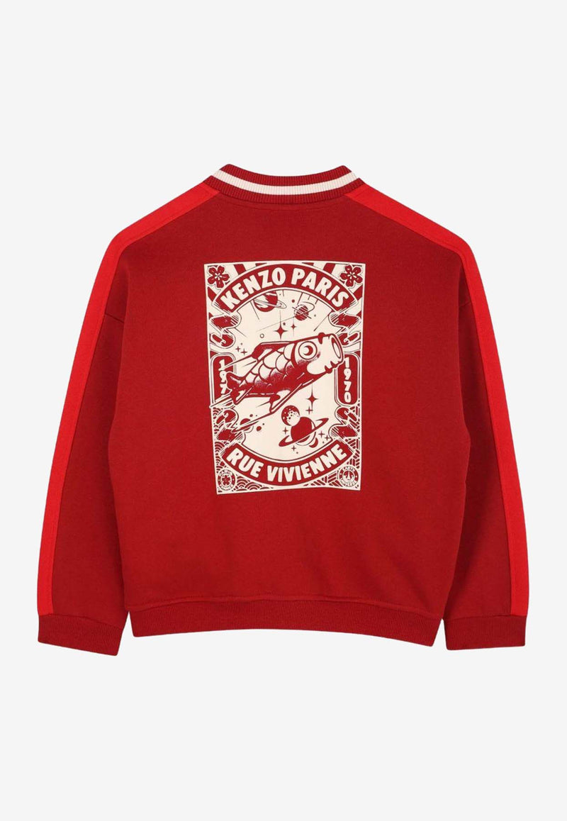 Kenzo Kids Boys Logo Bomber Jacket Red K61394/956_BURGUNDY