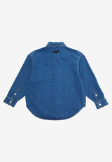 Kenzo Kids Boys Happy Tiger Patch Denim Shirt Blue K61398/Z27_DENIM