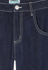 Kenzo Kids Boys Logo Embroidered Straight Jeans Blue K61401/Z35_DENIM