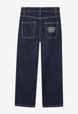 Kenzo Kids Boys Logo Embroidered Straight Jeans Blue K61401/Z35_DENIM