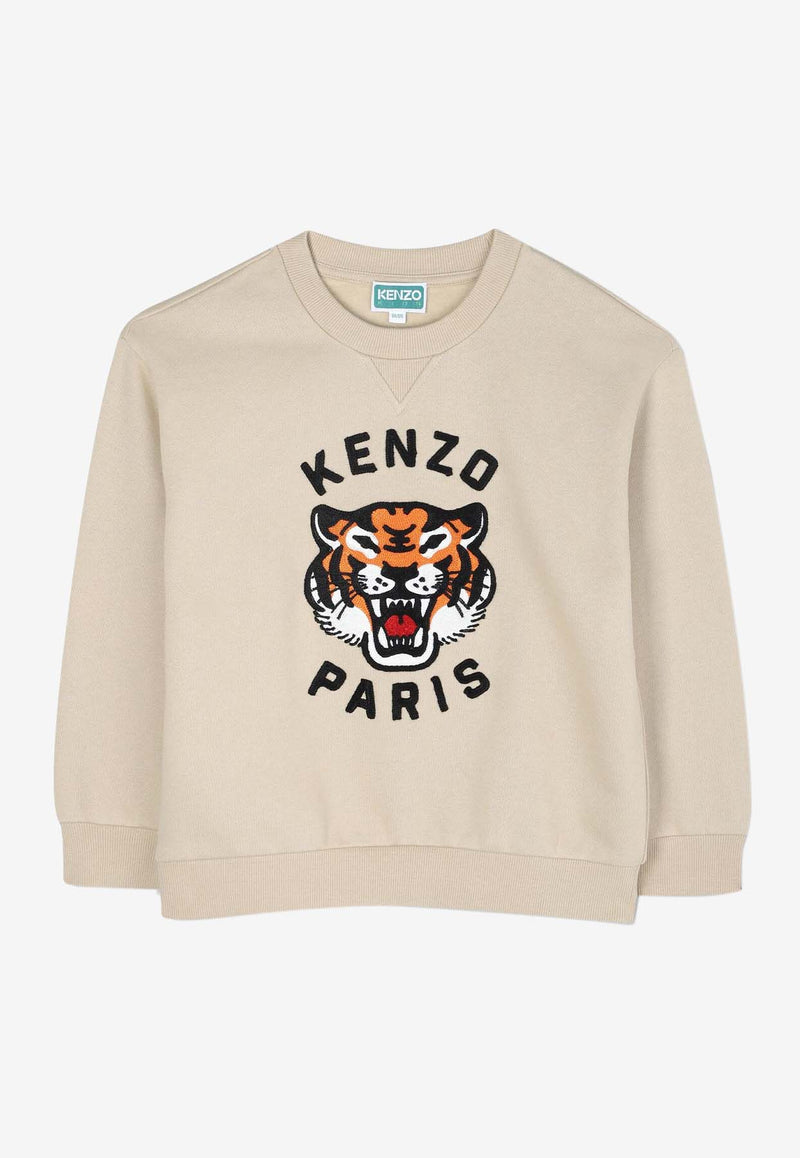 Kenzo Kids Boys Lucky Tiger Sweatshirt Beige K61432/249_STONE