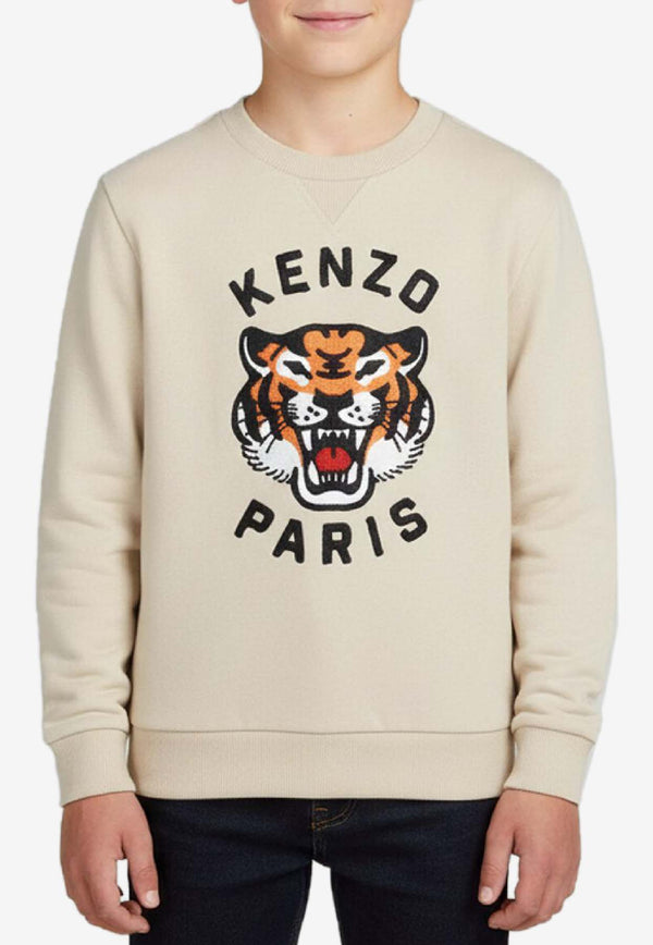 Kenzo Kids Boys Lucky Tiger Sweatshirt Beige K61432/249_STONE