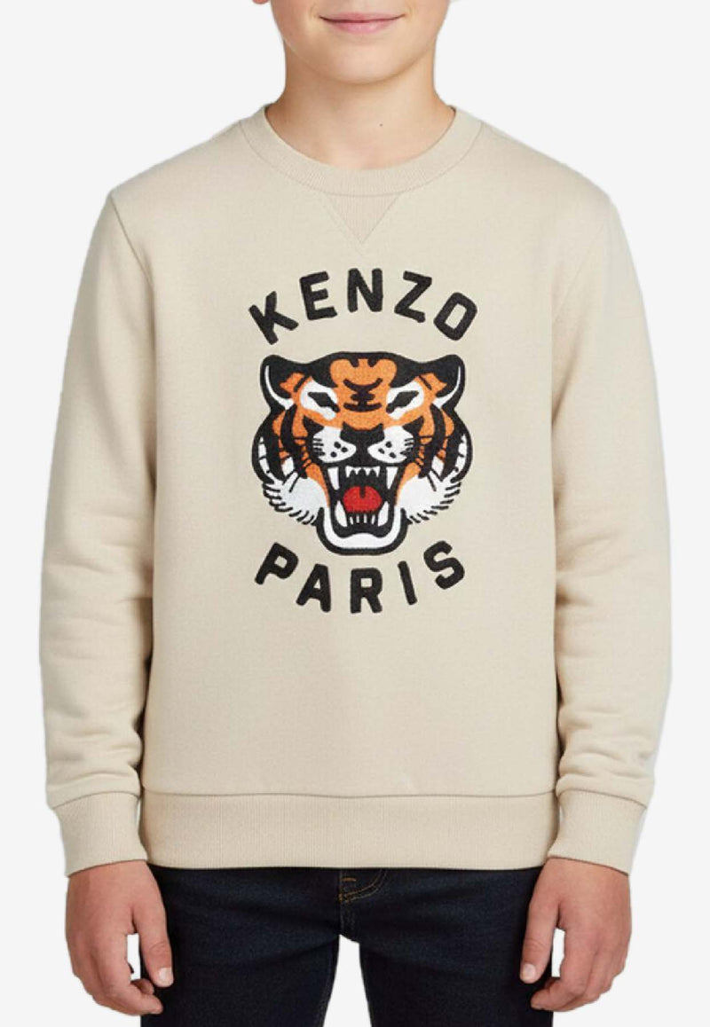 Kenzo Kids Boys Lucky Tiger Sweatshirt Beige K61432/249_STONE