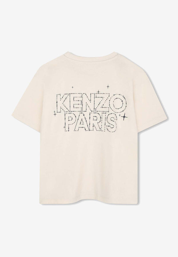 Kenzo Kids Boys Printed Crewneck T-shirt Beige K61445/21G_SAND