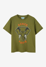 Kenzo Kids Boys Elephant Print T-shirt Green K61446/64T_GREEN