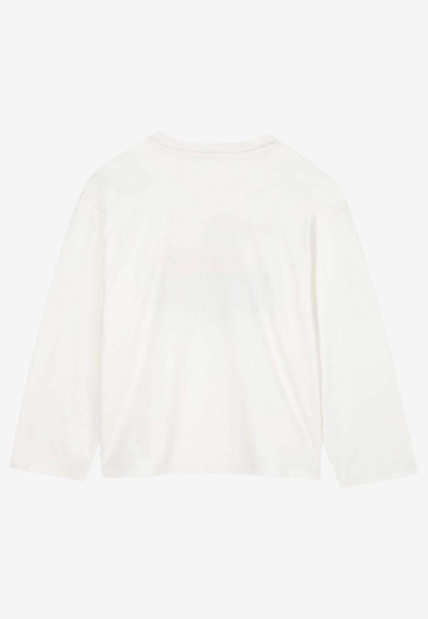 Kenzo Kids Boys Happy Tiger Print T-shirt Off-white K61448/117_OFF-WHITE