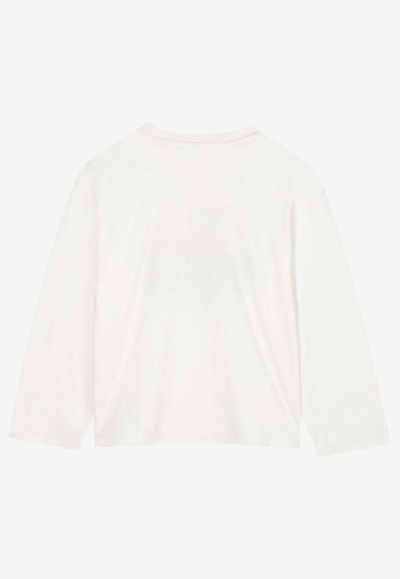 Kenzo Kids Boys Happy Tiger Print T-shirt Off-white K61448/117_OFF-WHITE